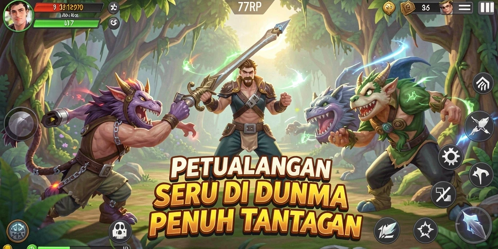 Screenshot gameplay 77RP yang penuh aksi dan petualangan.