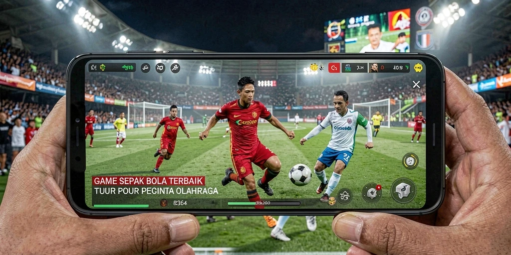 Tangkapan layar dari gameplay menarik di 8364 dengan aksi sepak bola nyata.