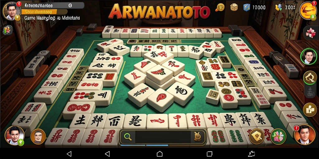 Tampilan gameplay ARWANATOTO yang menampilkan ubin Mahjong yang indah.