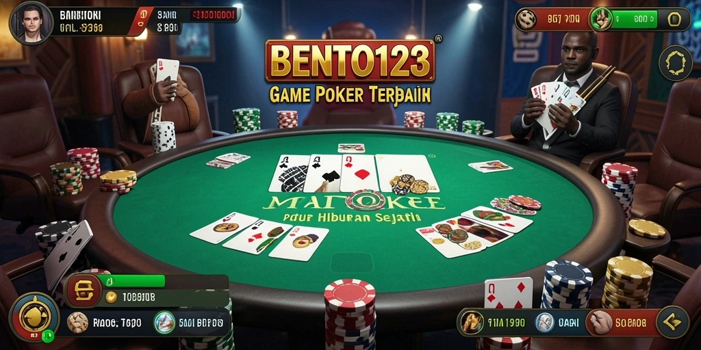 Tampilan screenshot gameplay BENTO123 dengan suasana poker yang mengasyikkan.