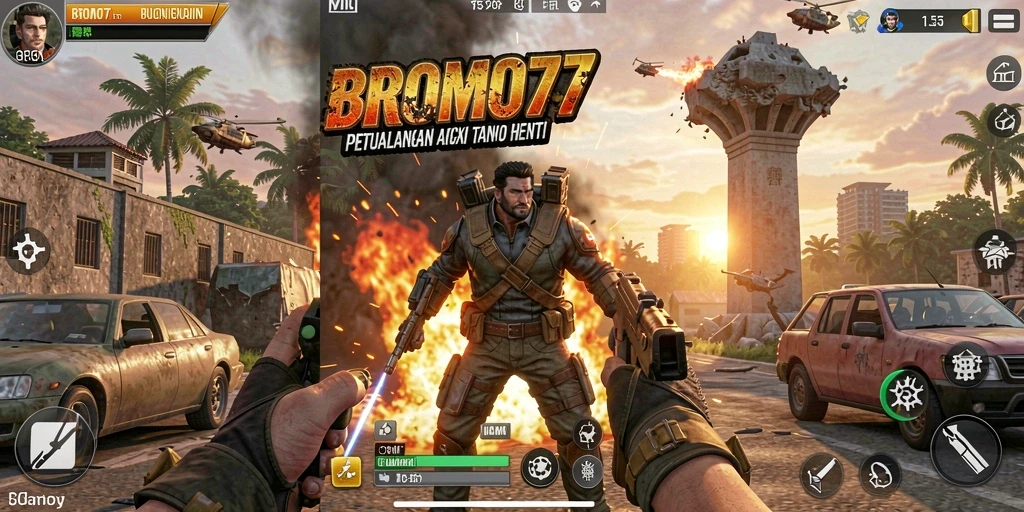 Tampilan gameplay BROMO77 yang seru dan intens.