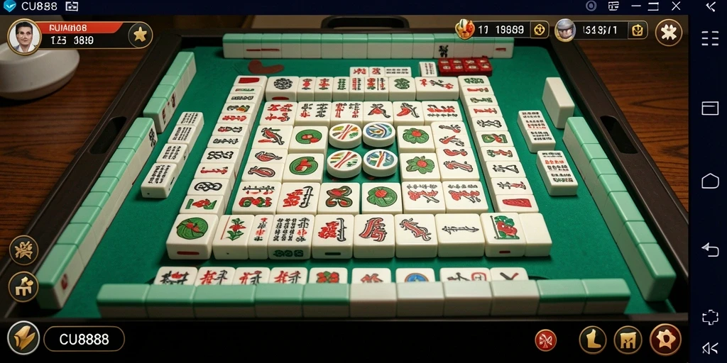 Screenshot CU888 menampilkan gameplay Mahjong yang seru dan menantang.