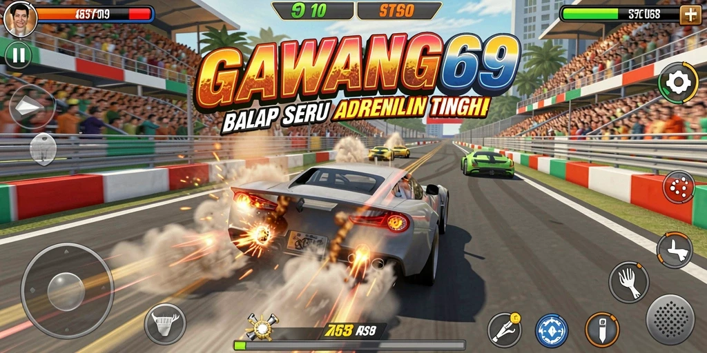 Tampilan gameplay GAWANG69 yang mendebarkan saat balapan.