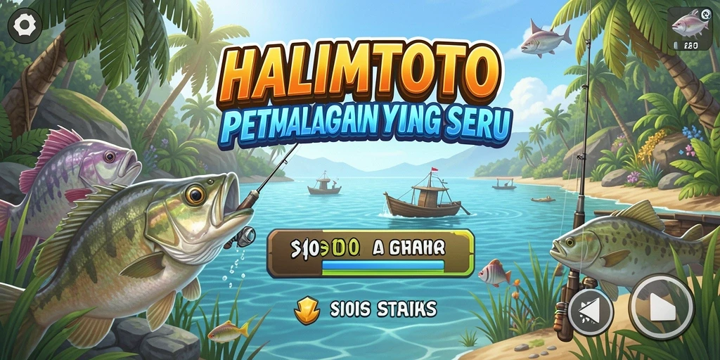 Tampilan gameplay HALIMTOTO dengan pengalaman memancing yang menarik.