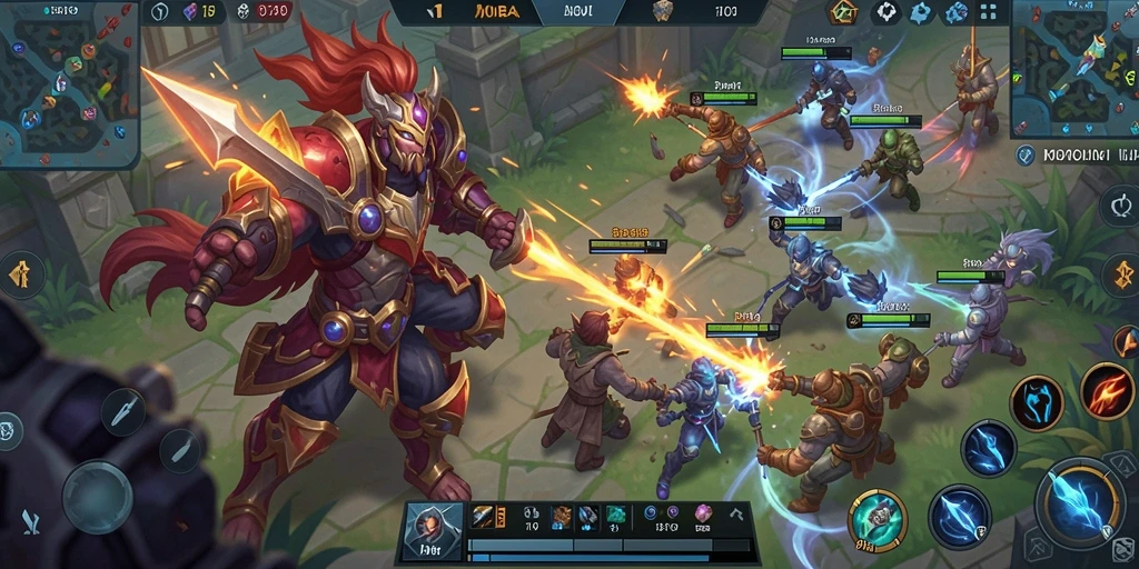 Tampilan aksi seru dari game MOBA HARAPJP.