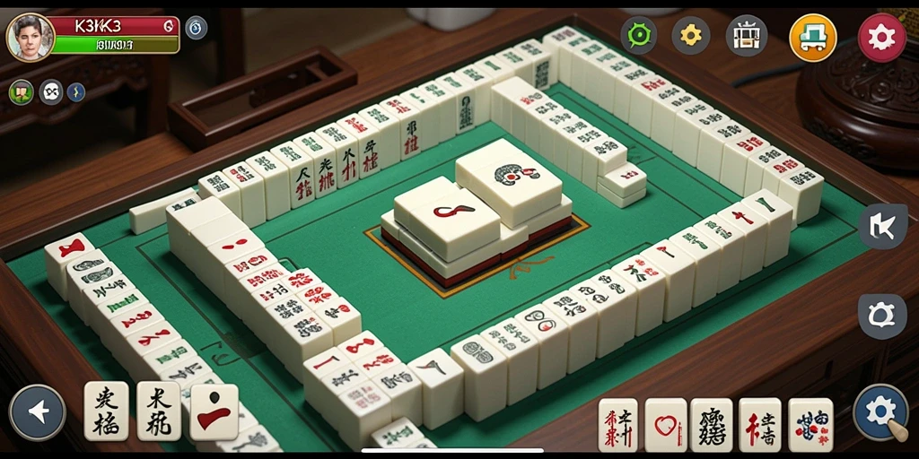 Screenshot utama K3K3 menampilkan gameplay seru dalam permainan Mahjong.