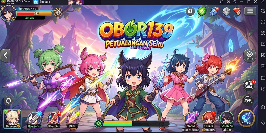 Tangkapan layar gameplay OBOR138 dengan karakter anime yang dinamis.