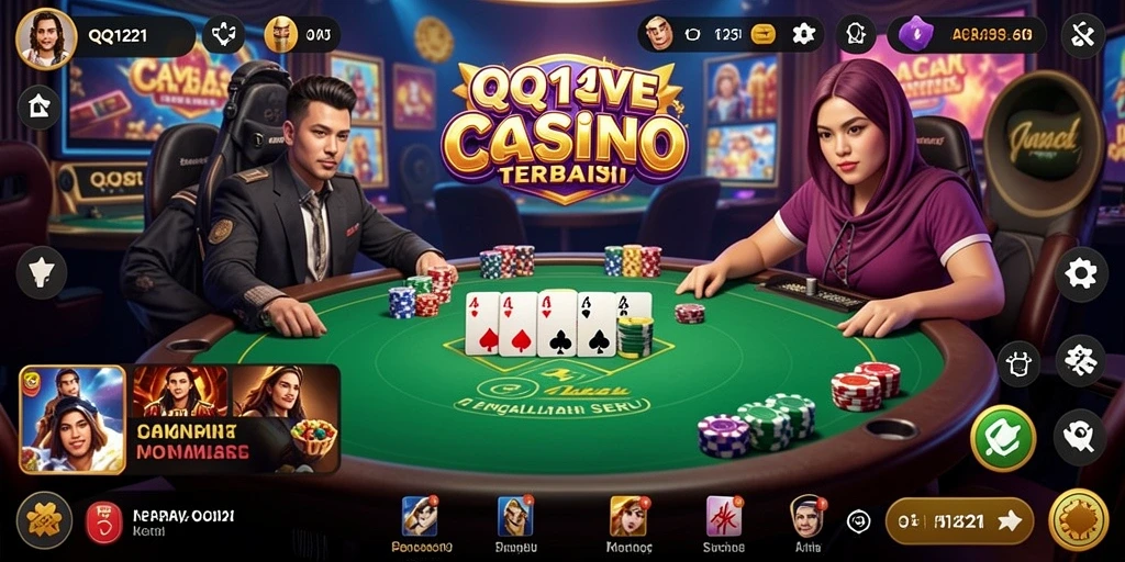 Tampilan gameplay seru di QQ1221 dengan dealer profesional.