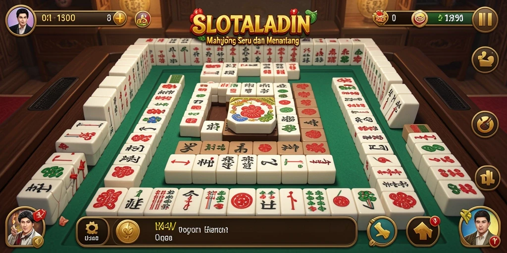 Tampilan gameplay Mahjong yang menarik dalam SLOTALADIN.