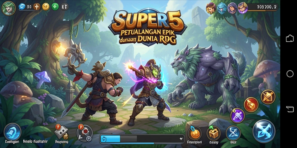Tampilan gameplay <strong>SUPER5</strong> yang mendebarkan dan penuh aksi.
