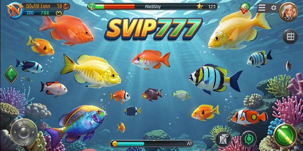Screenshot menampilkan gameplay seru dalam SVIP777 saat menembak ikan.