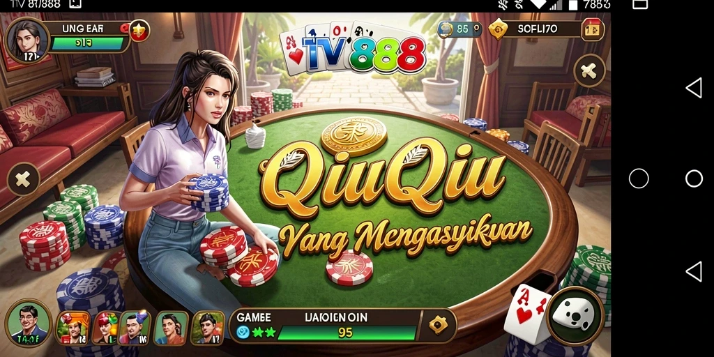 Tampilan gameplay QiuQiu yang seru dan interaktif di TV888.
