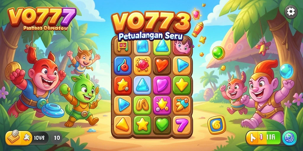 Tampilan gameplay seru VO777 dengan tantangan Match-3 yang menarik.