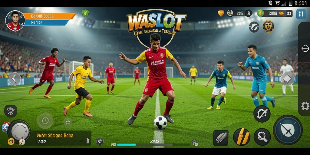 Tampilan gameplay <strong>WASLOT</strong> yang menegangkan dan seru dalam aksi sepak bola.