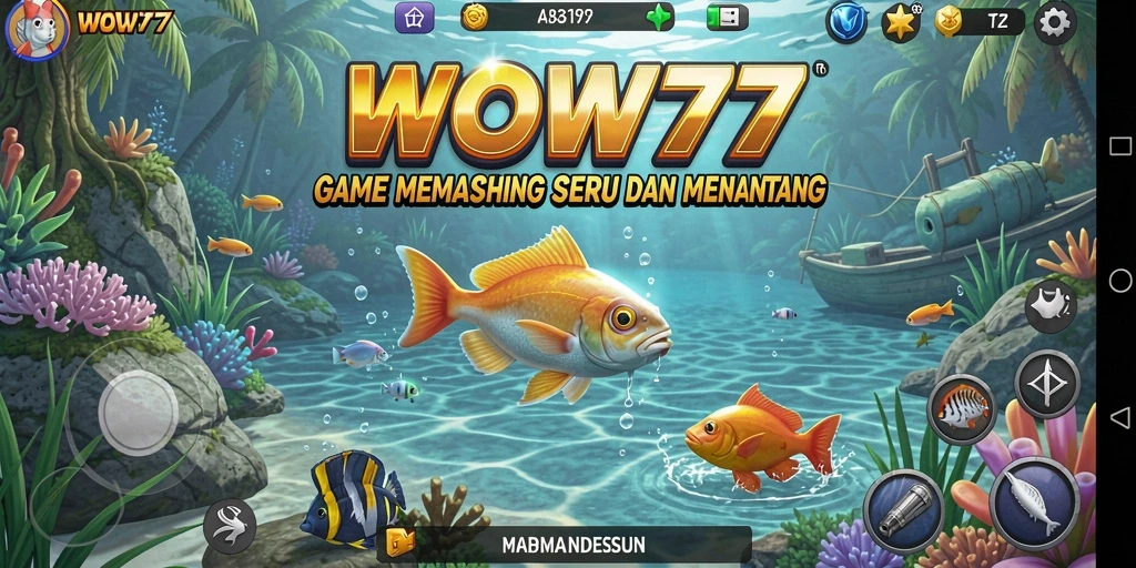Tampilan gameplay WOW77 yang menampilkan pengalaman memancing seru.