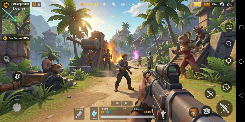 Screenshot gameplay ZK6 menunjukkan aksi seru dalam TPS.
