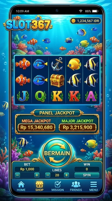 Tampilan antarmuka pengguna slot367 yang intuitif.